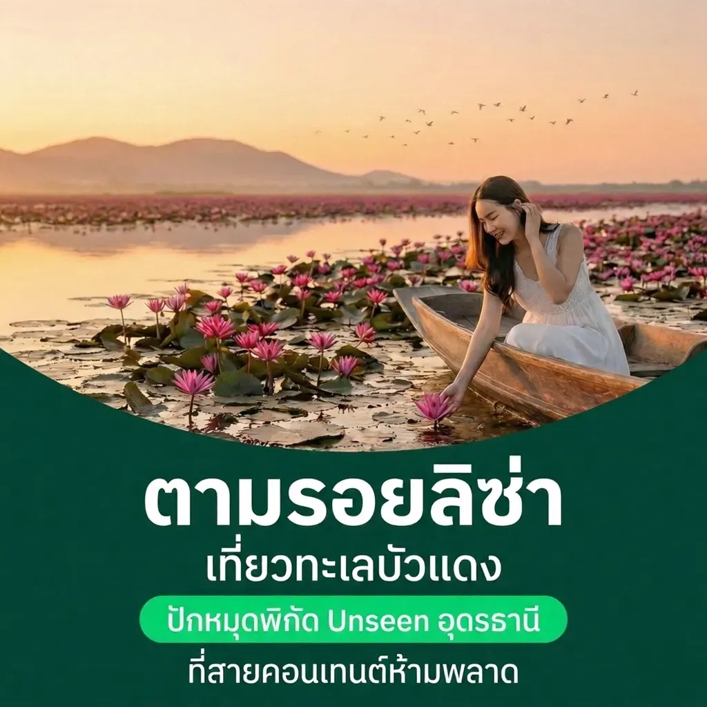 เที่ยวทะเลบัวแดง อุดรธานี 2569 ตามรอยลิซ่า พิกัดถ่ายรูปสวยระดับ Unseen Thailand